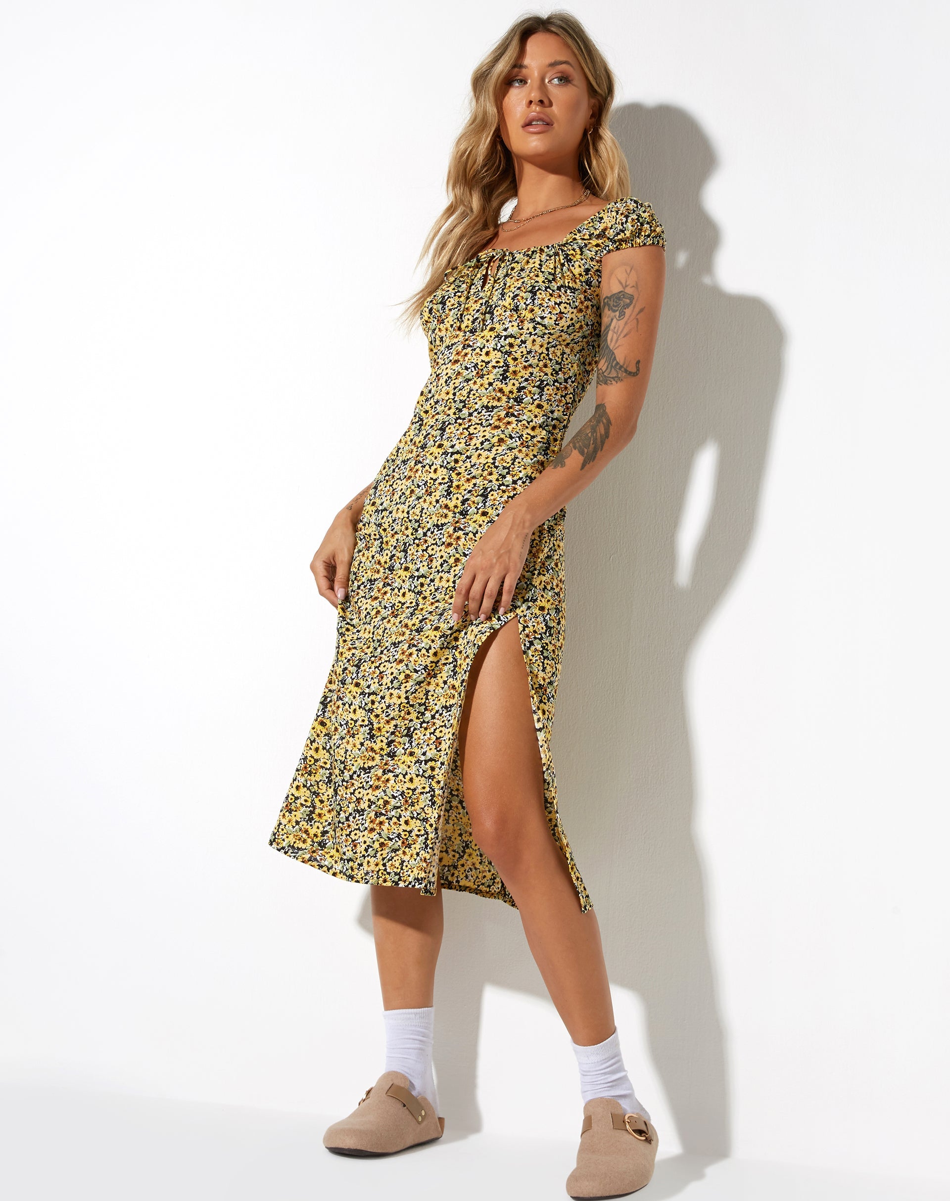 Bild von Lona Midikleid in Spring Ditsy Yellow