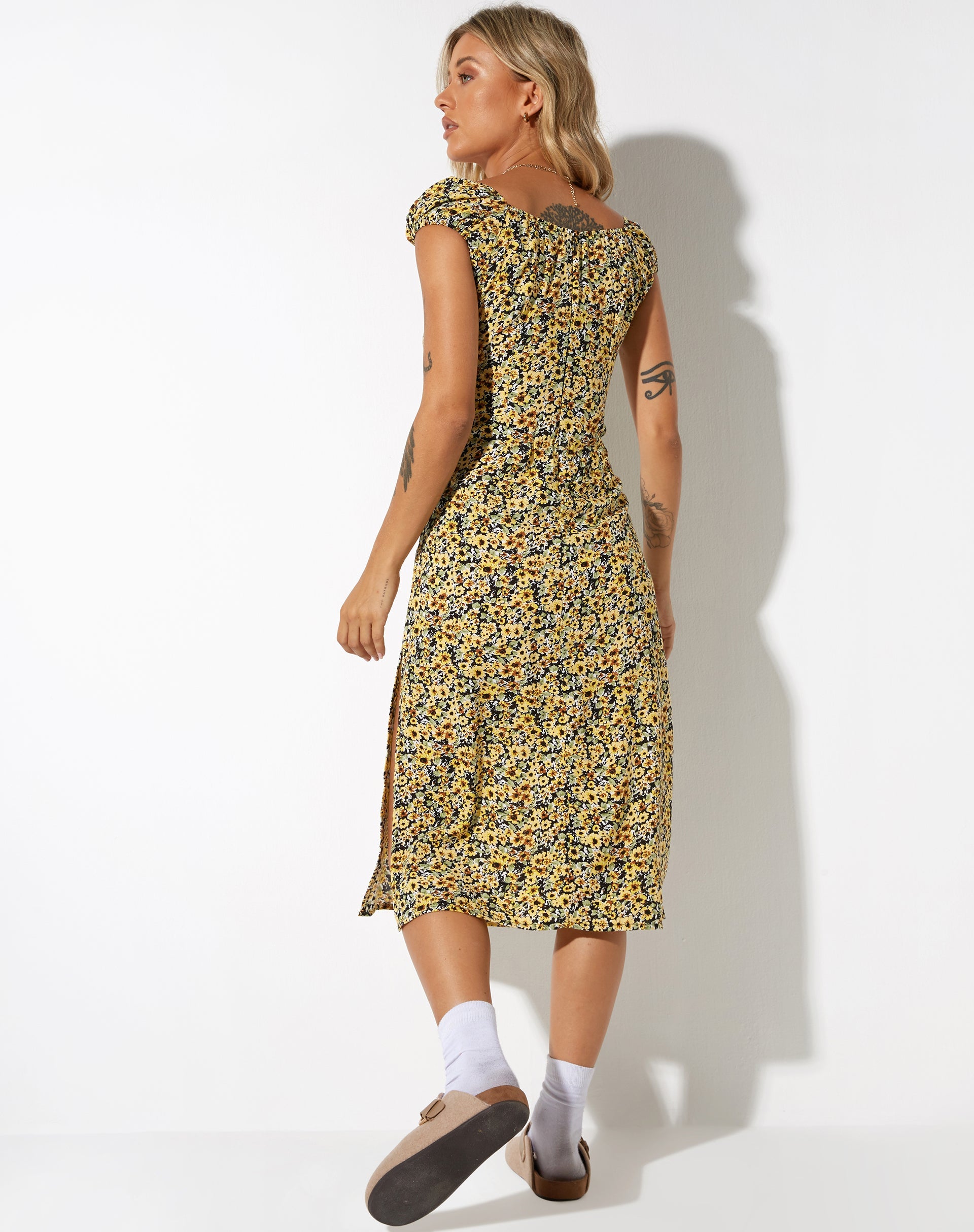 Bild von Lona Midikleid in Spring Ditsy Yellow