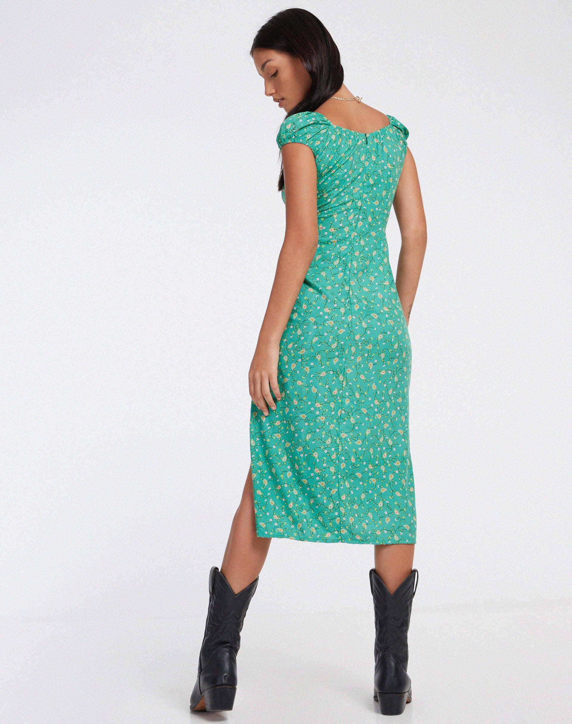 Image of Lona Midikleid in Paisley Fun Grün