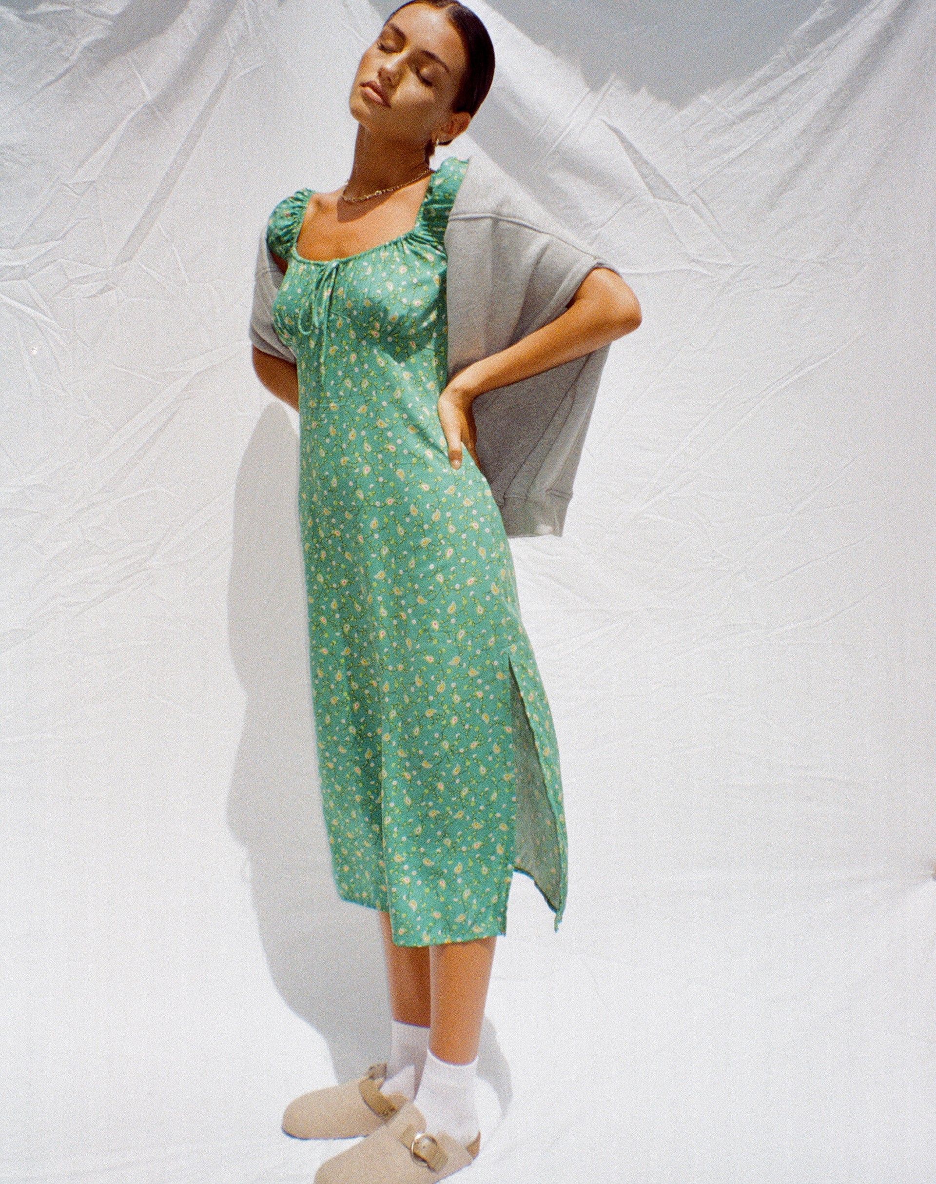 Image of Lona Midikleid in Paisley Fun Grün
