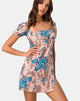 Image of Lonma Minikleid in Dschungelblume Blau Creme