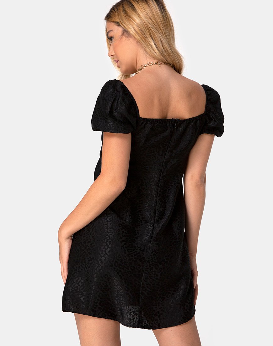 Lonma Minikleid aus Satin Gepardenschwarz