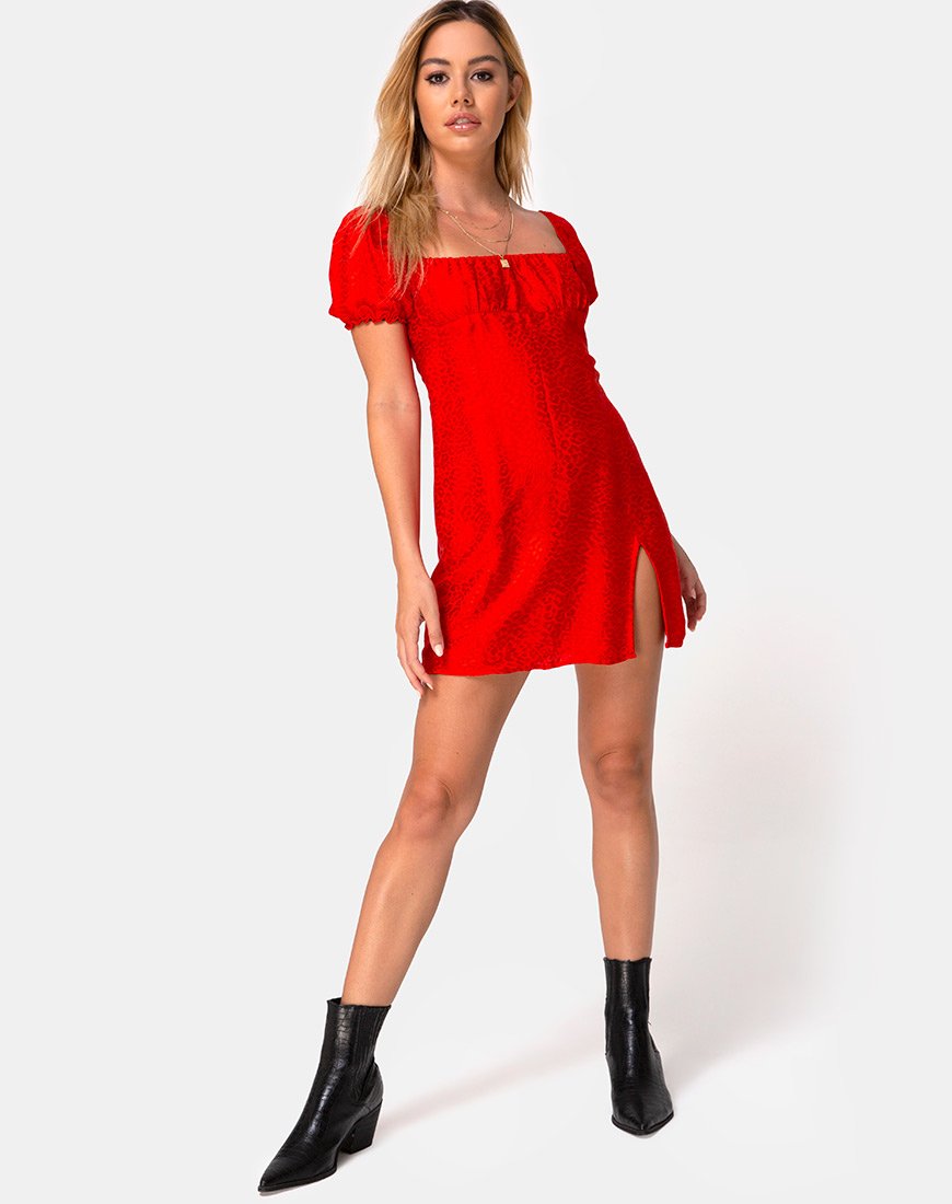 Bild von Lonma Kleid aus Satin Gepardenrot