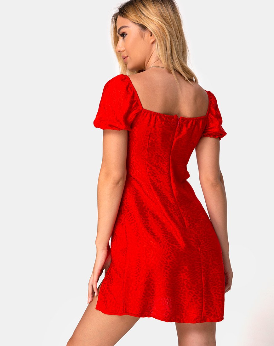 Lonma Kleid aus Satin Gepardenrot