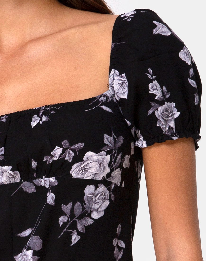 Bild von Lonma Minikleid in Weiß Rose Schwarz