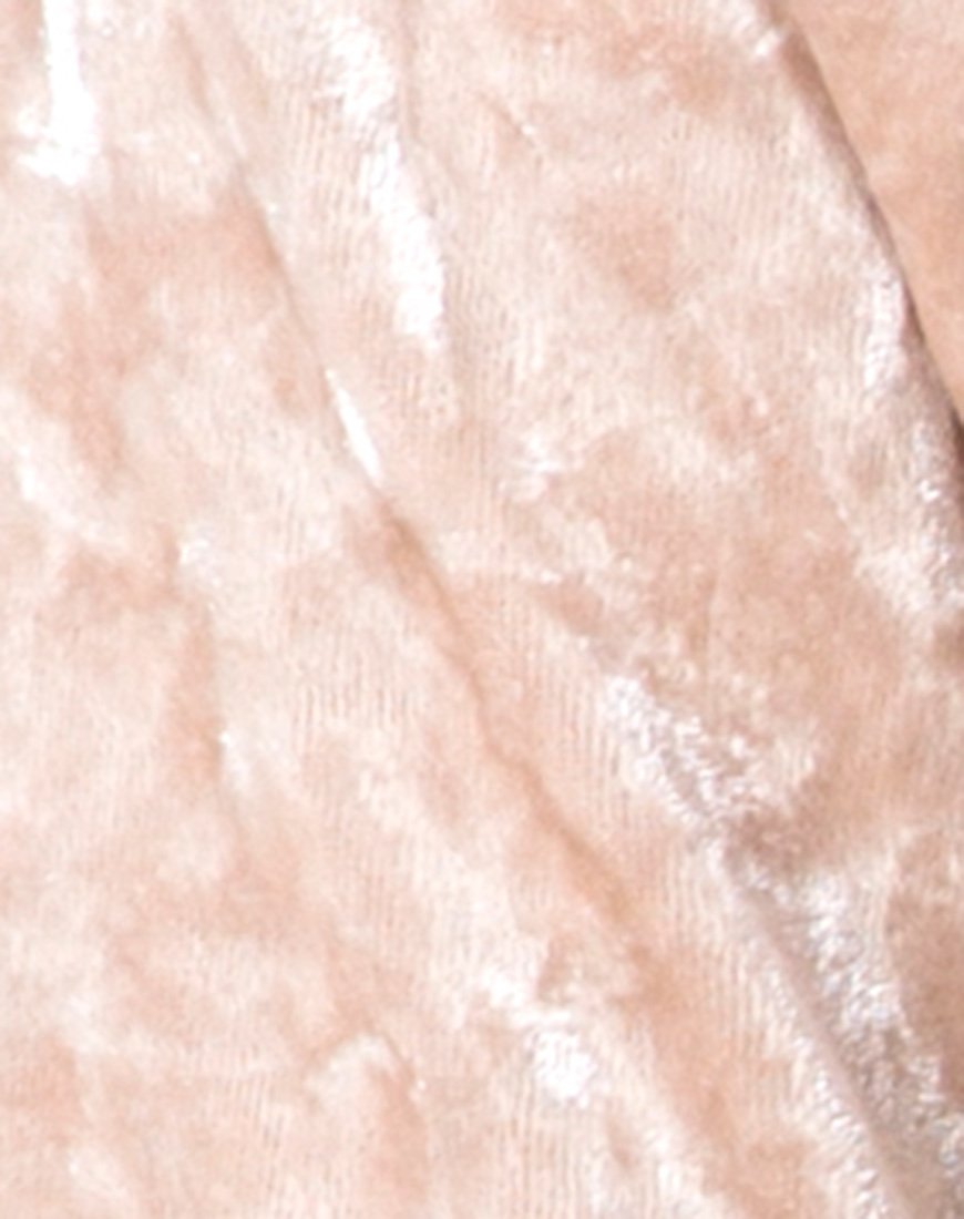 Image of Lorya Crop Top aus cremefarbenem Crushed Velvet