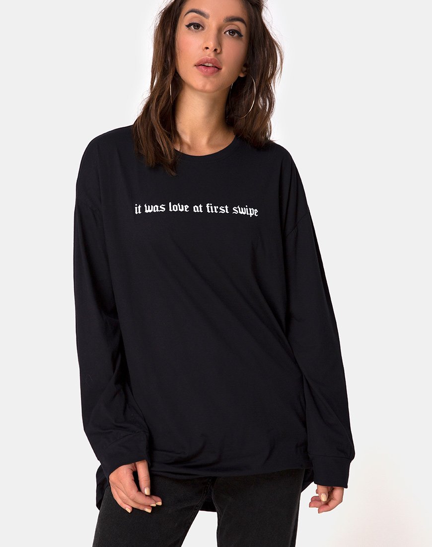 Lotsun Tee in Love at First Swipe mit schwarzer Platzierung