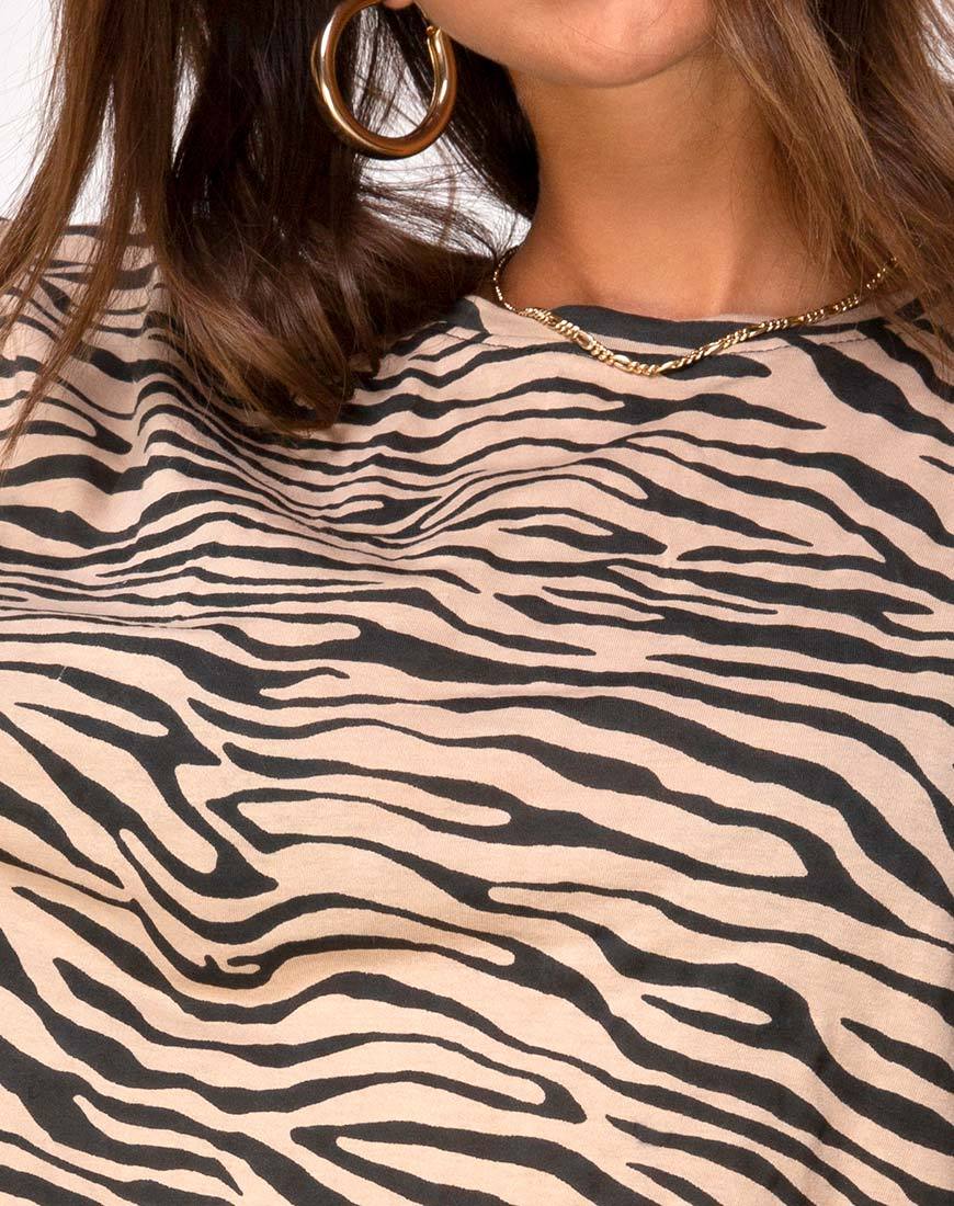 Bild von Lotsun Pullover Kleid in 90s Zebra Taupe