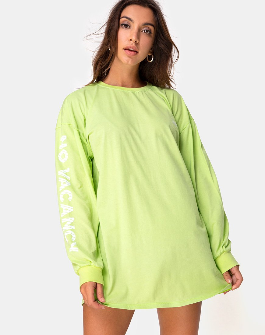 Lotsun Sweatshirt in Motel No Vacancy Fluro Grün