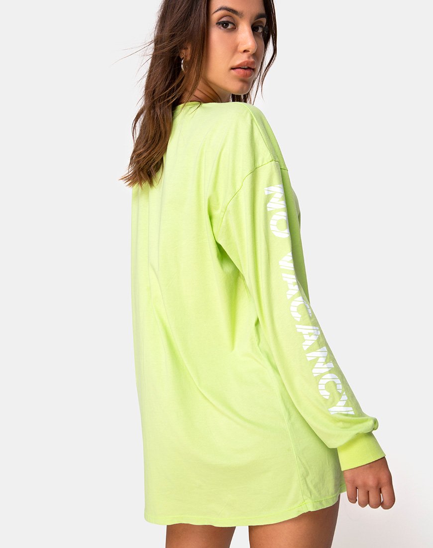Lotsun Sweatshirt in Motel No Vacancy Fluro Grün