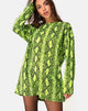 Image of Lotsun Pullover Kleid in Snake Lime