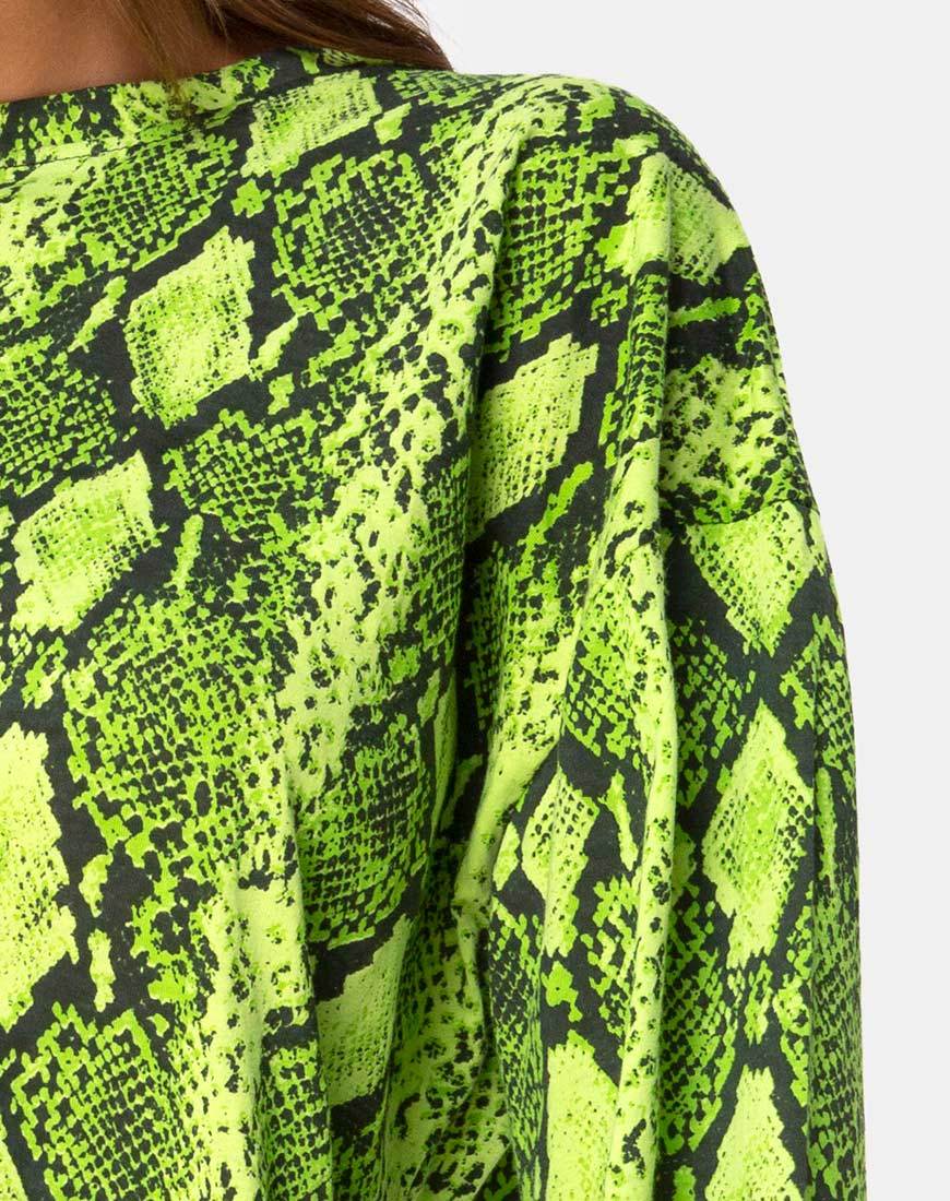 Image of Lotsun Pullover Kleid in Snake Lime
