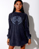 Bild von Lotsun Sweatshirt in schwarzer Waschung Twin Dragon