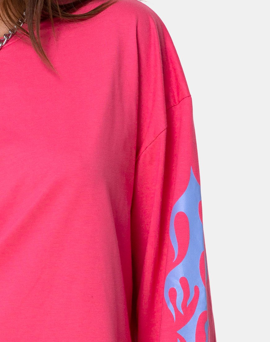 Bild von Lotsun Sweatshirt in Rosa mit Flamme
