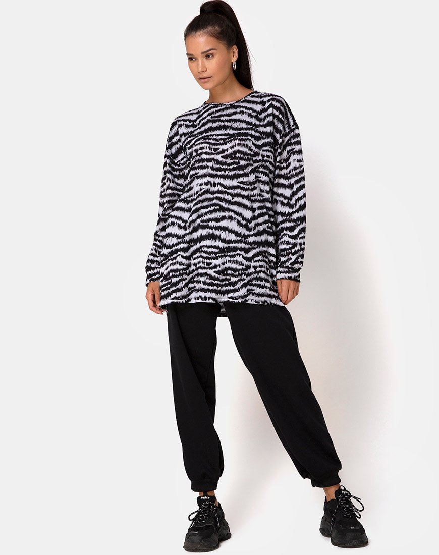 Image of Lotsun Sweatshirt in Animal Drip Grau
