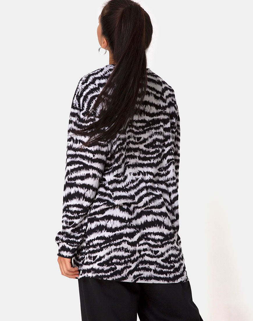 Lotsun Sweatshirt in Animal Drip Grau