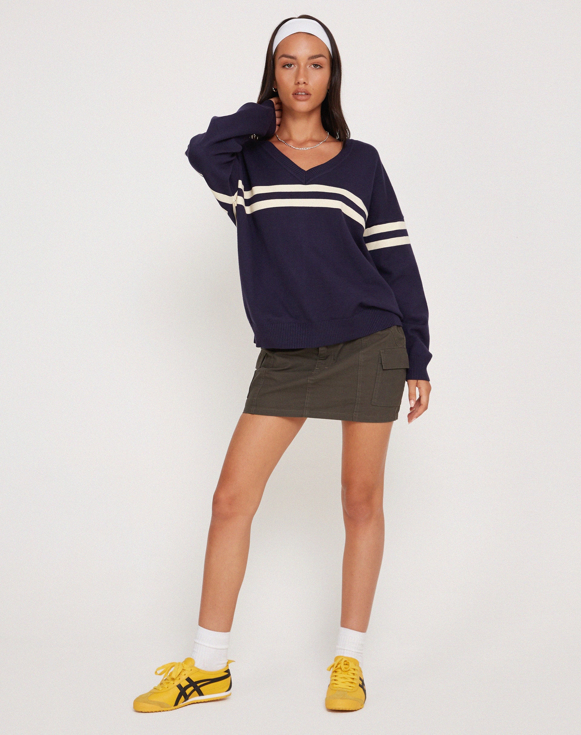 Image of Louna Pullover in Peacoat Blau mit weißen Streifen