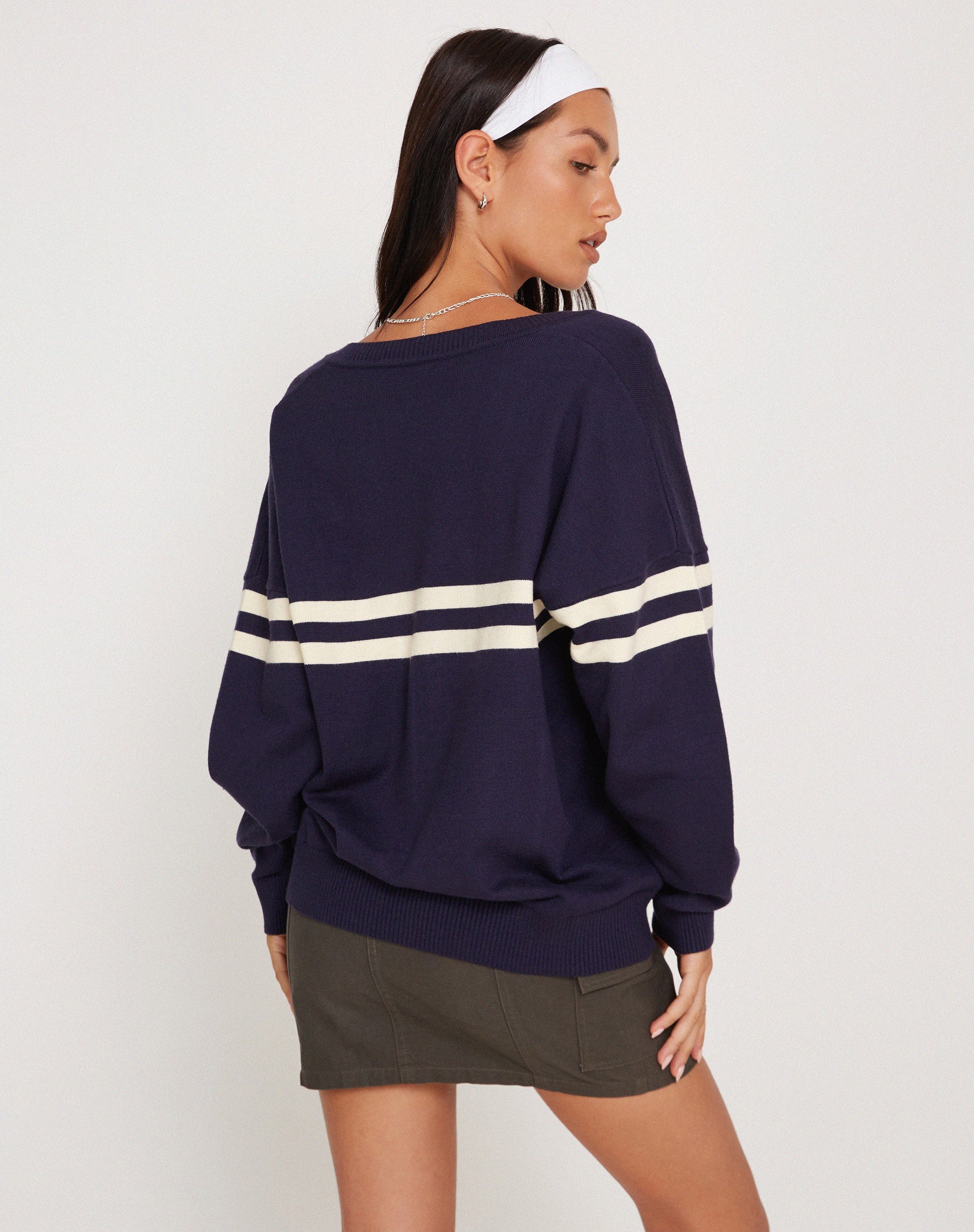 Image of Louna Pullover in Peacoat Blau mit weißen Streifen
