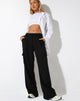Abbildung der Abbildung der Low Rise Abba Cargo Trouser in Tailoring Black