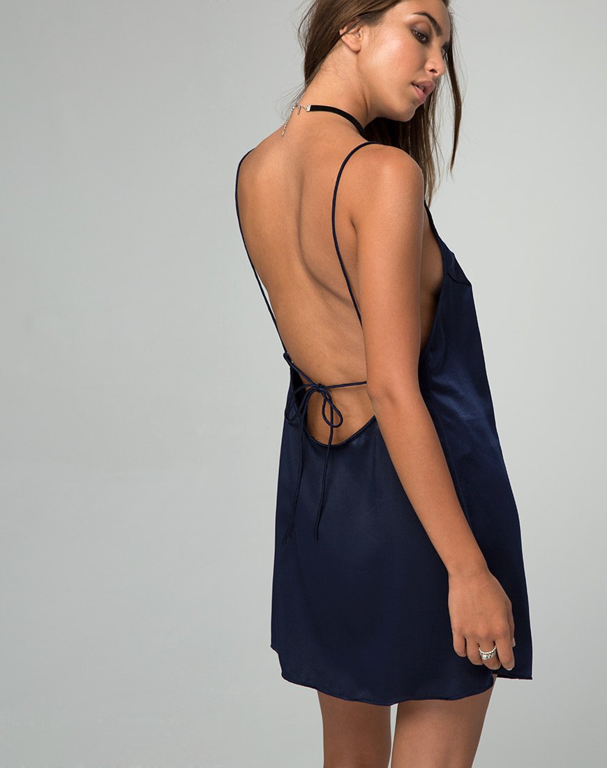 Bild von Lucille Slip Dress in Marineblau