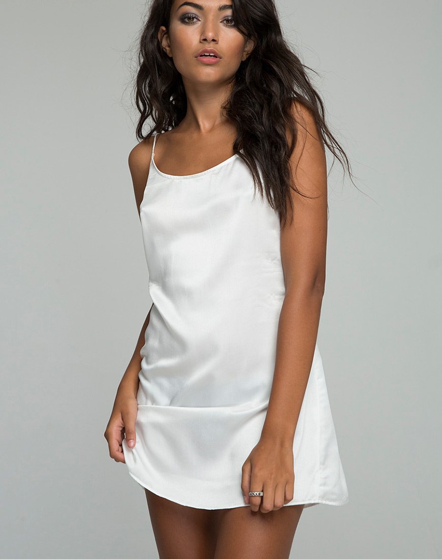 Lucille Slip Dress aus Satin Bone