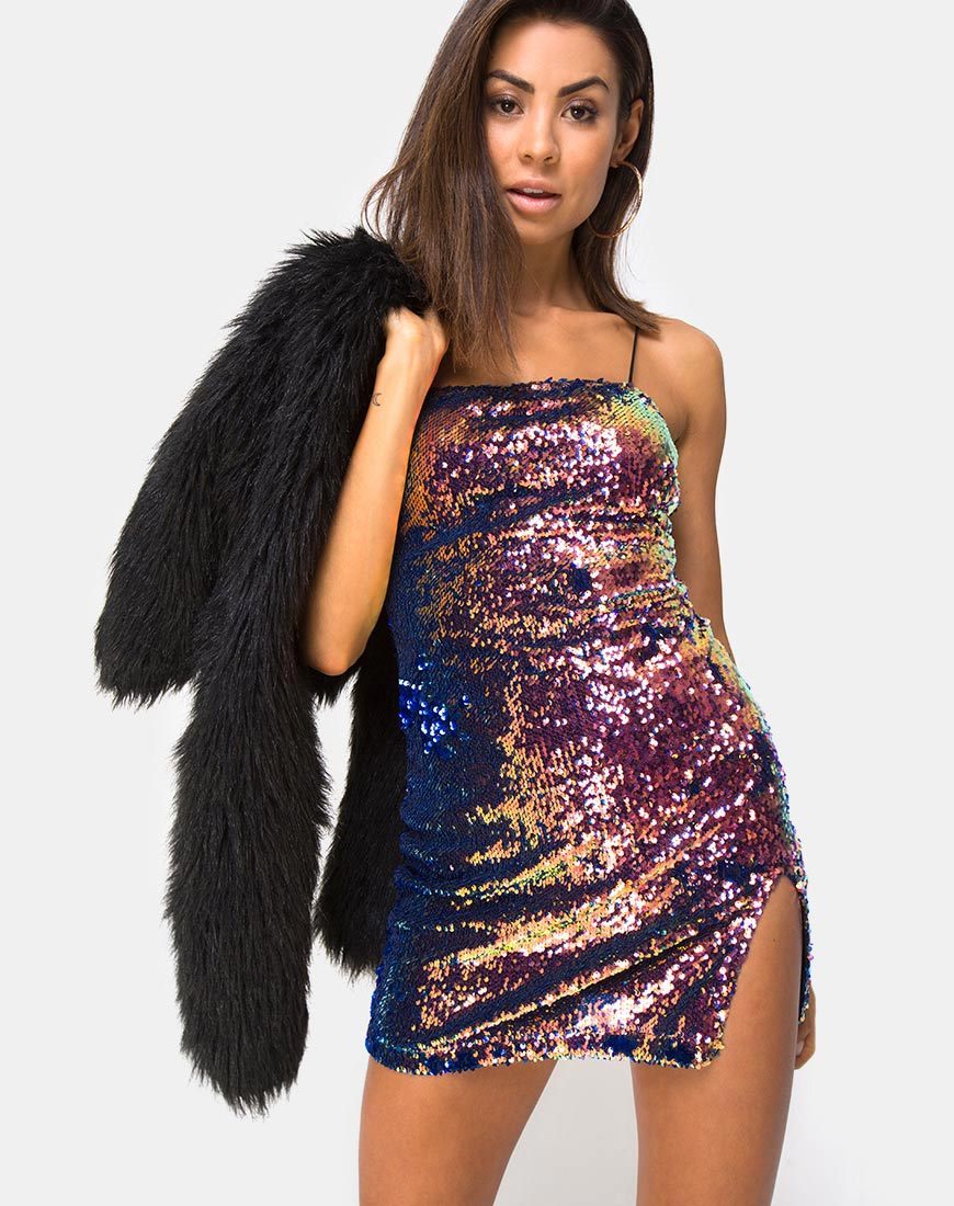 Lucky Mini Dress aus Drachenfrucht-Pailletten