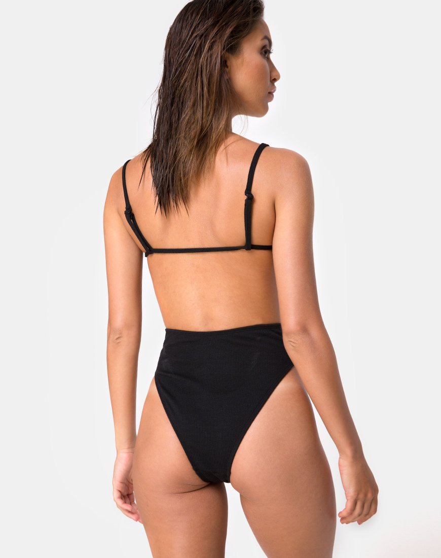 Luelle Badeanzug in Mini Rib Schwarz