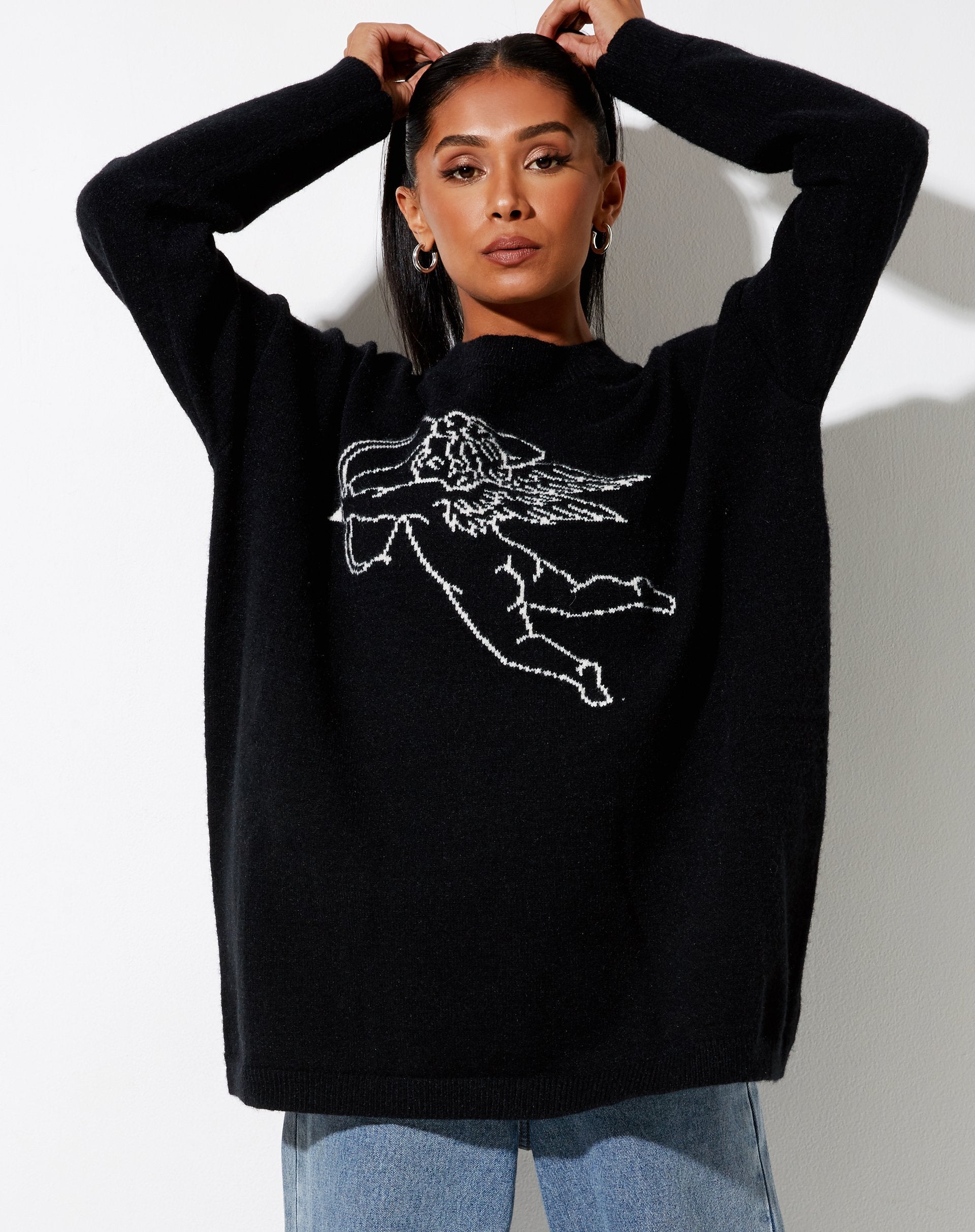 Image of Lulees Pullover aus Strick Schwarz Cherub Elfenbein