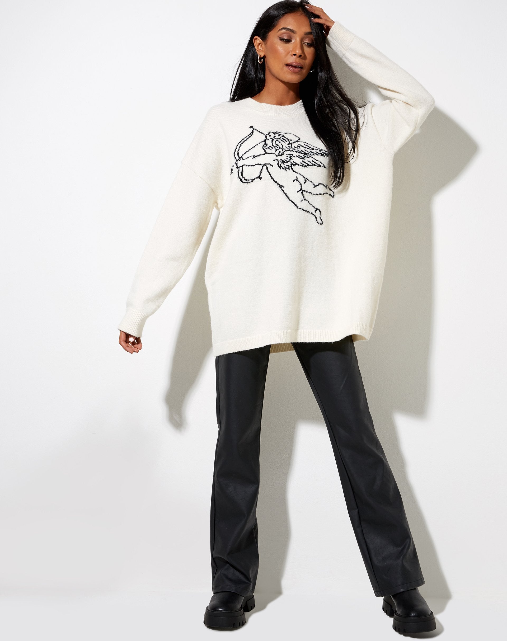 Image of Lulees Pullover aus Strick Elfenbein Cherub Schwarz