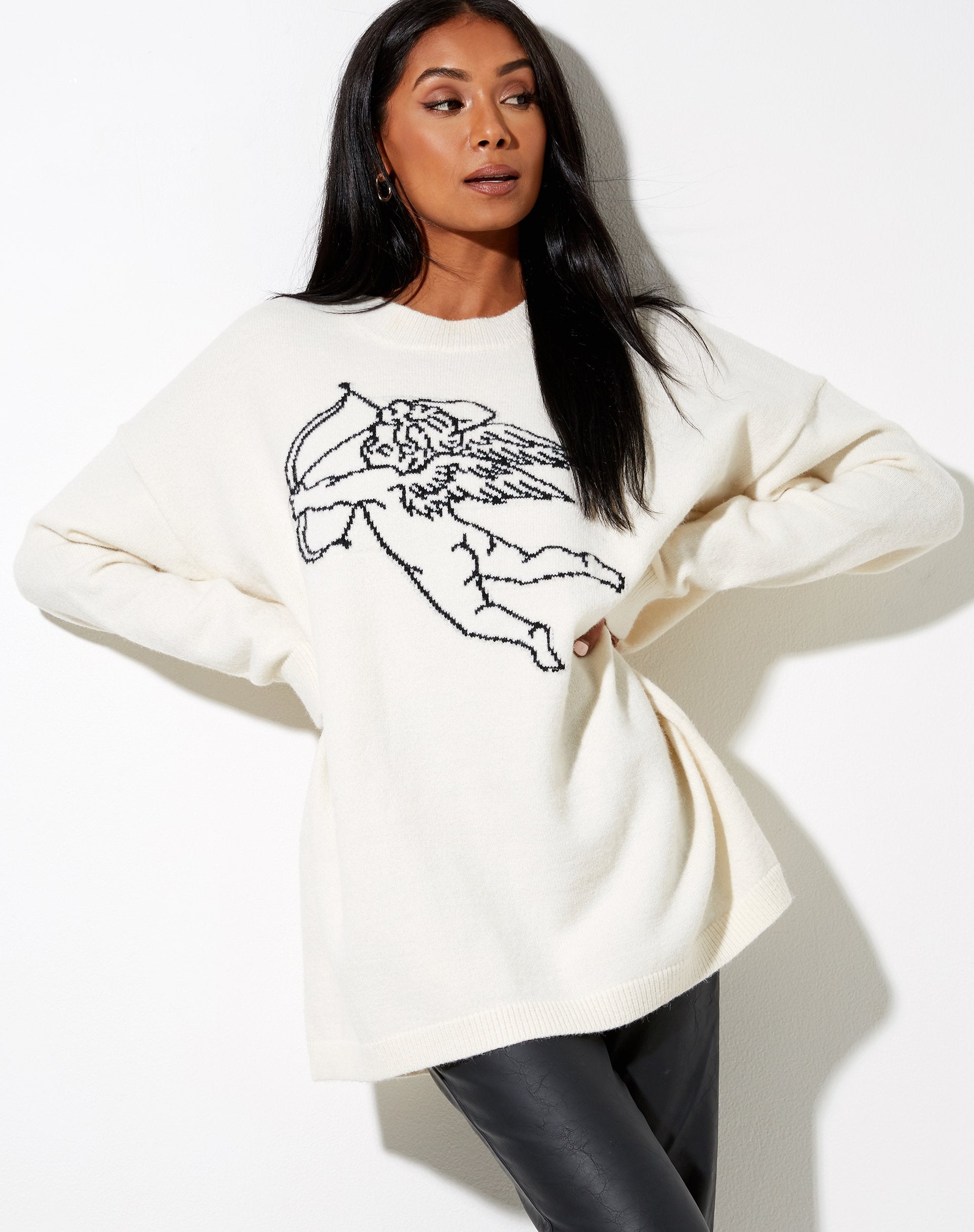 Image of Lulees Pullover aus Strick Elfenbein Cherub Schwarz