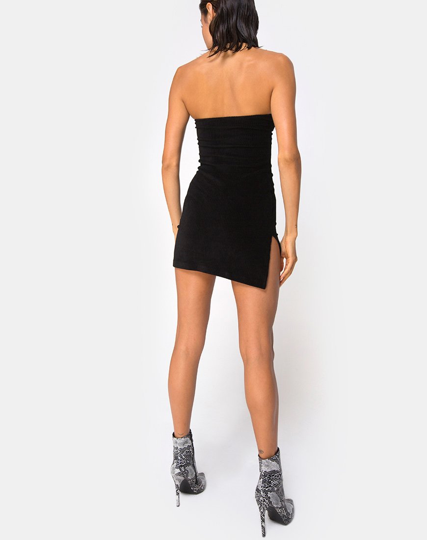 Image von Luste Bodycon-Kleid in Rippe Schwarz