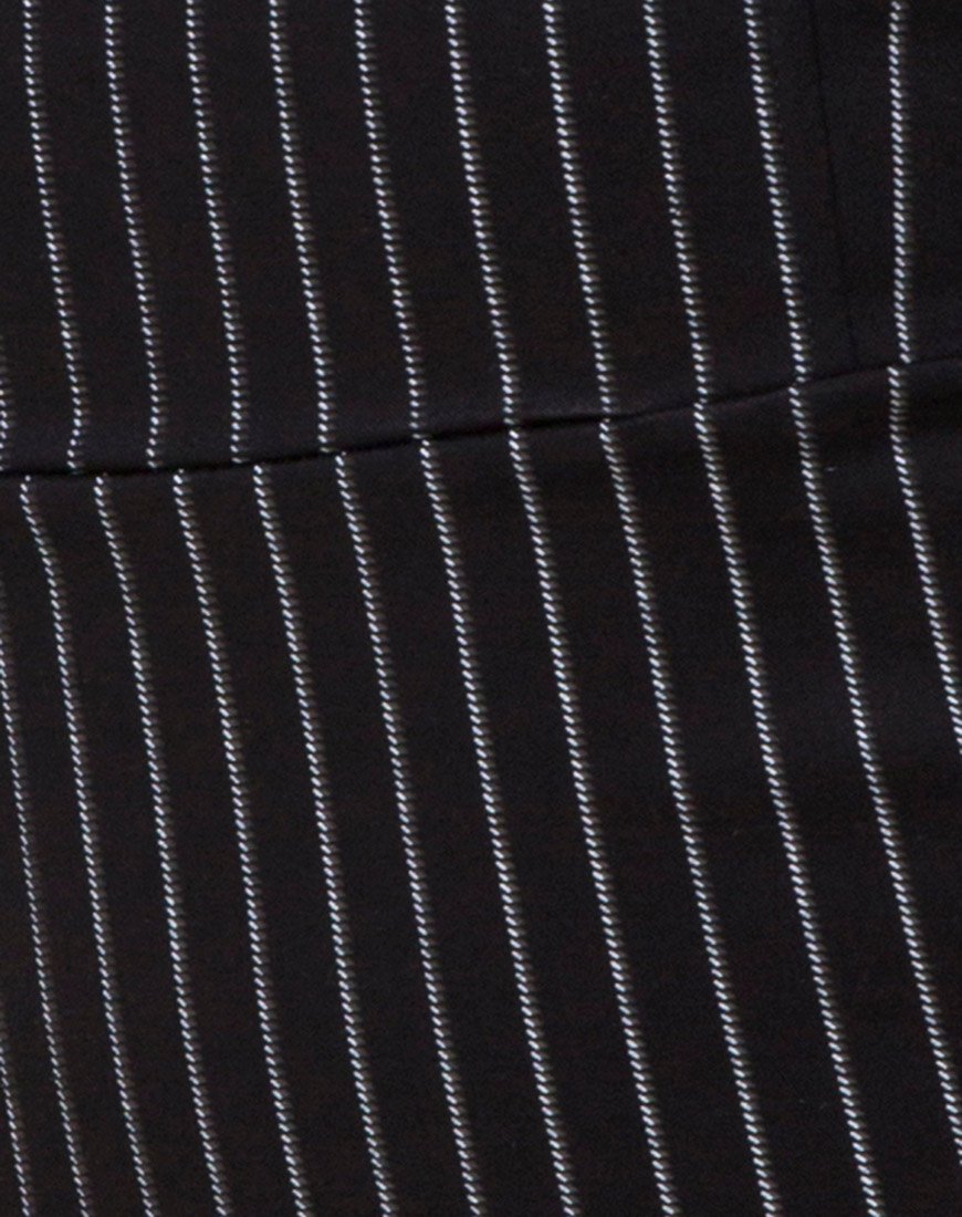Image of Luveries Kleid in Nadelstreifen Schwarz