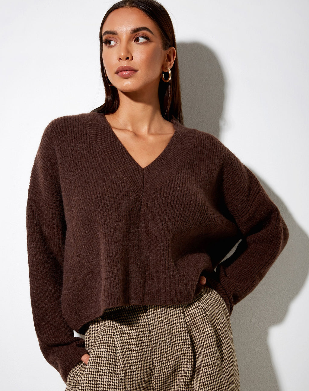 Mabel Pullover aus Strick in Choco Brown