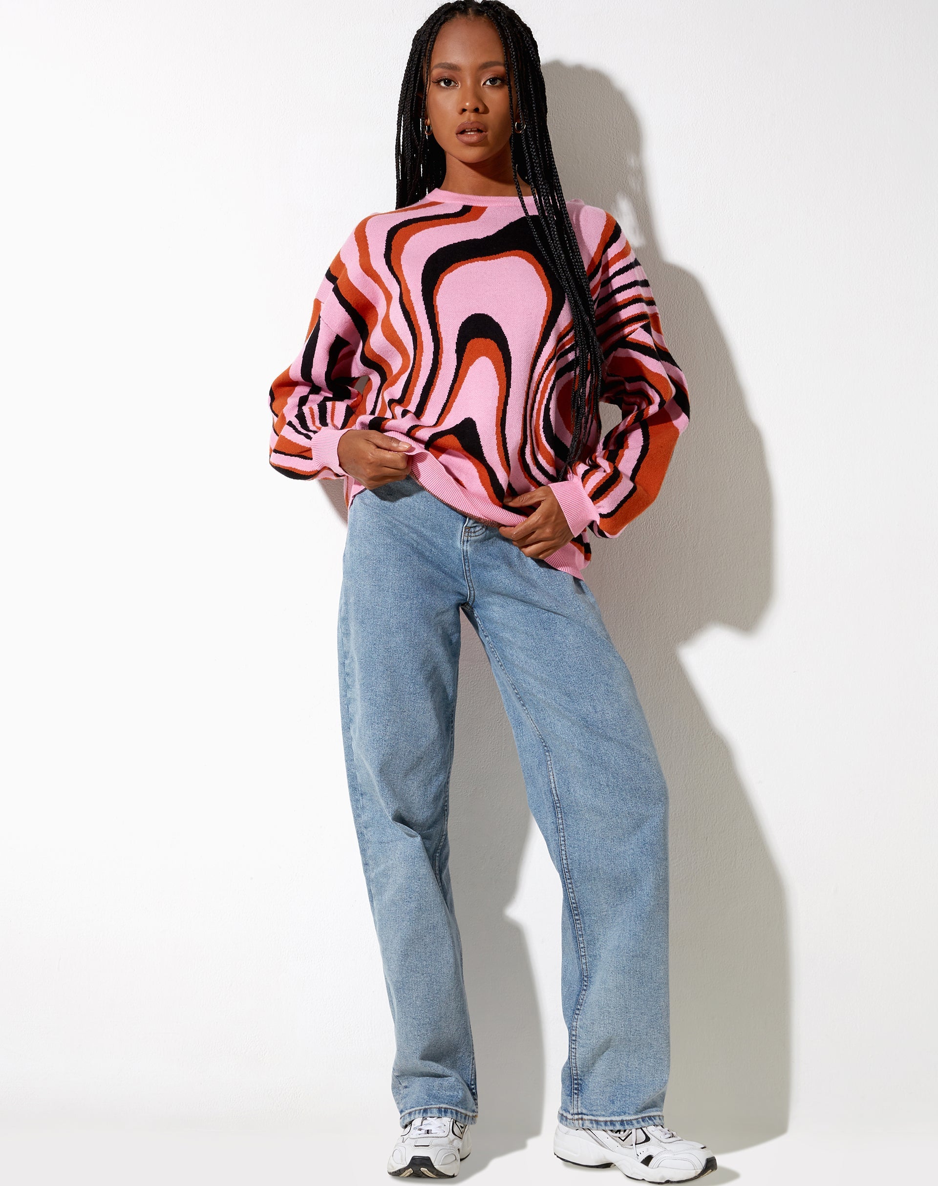 Image of Mably Pullover in Mega Ripple Pink