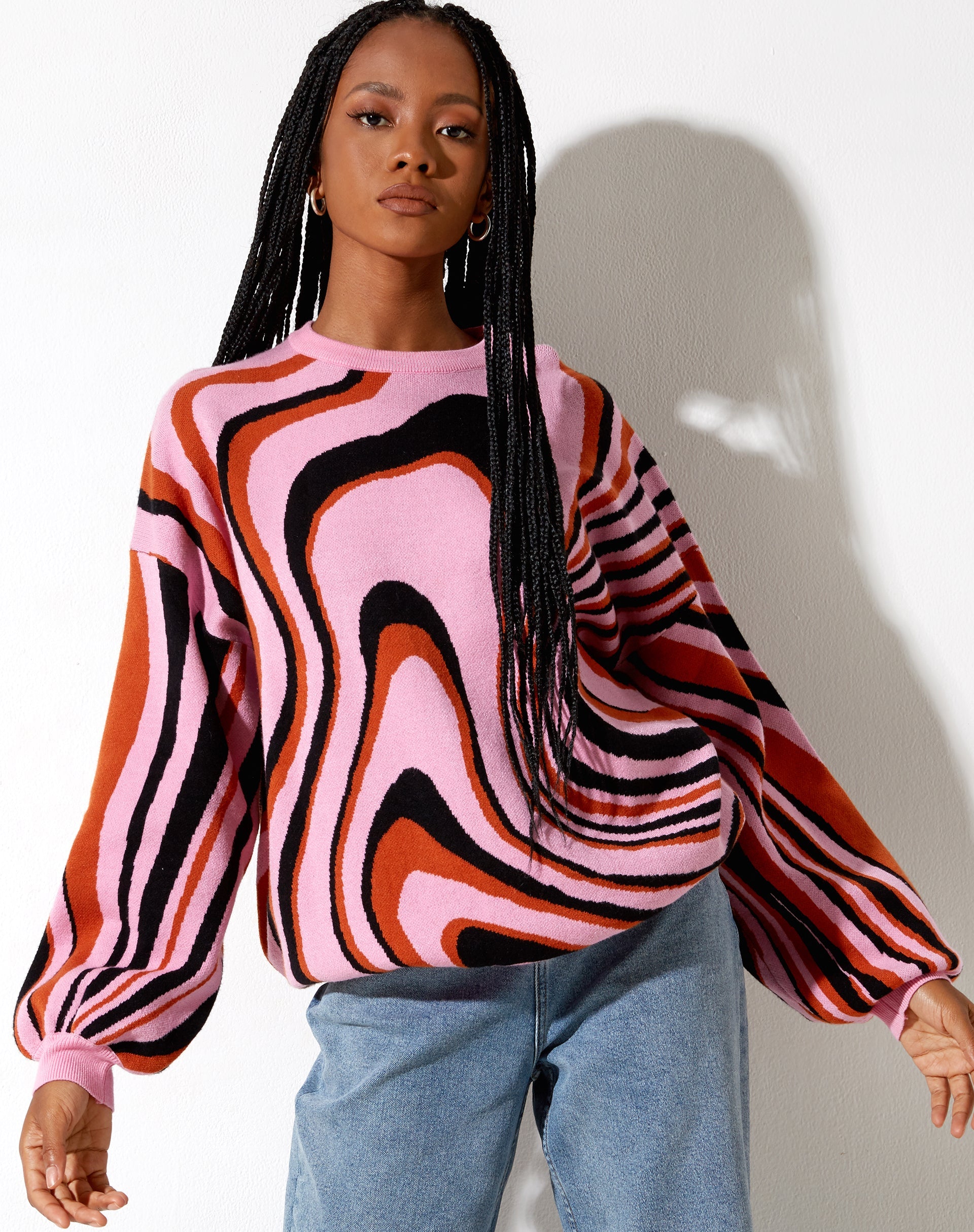 Image of Mably Pullover in Mega Ripple Pink