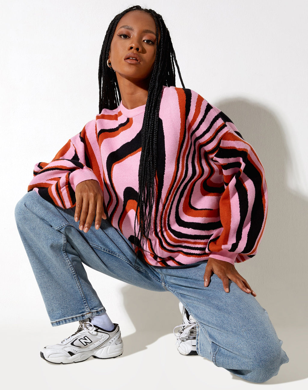 Mably Pullover in Mega Ripple Pink