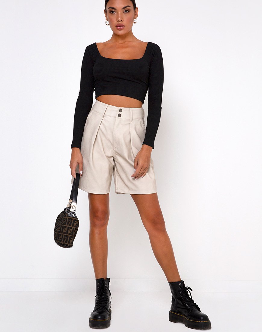 Bild von Maby Crop Top Rib Schwarz