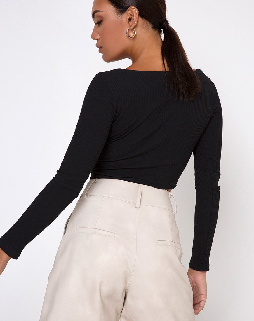 Bild von Maby Crop Top Rib Schwarz