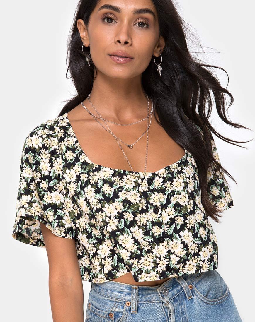 Magia Crop Top in Aster Schwarz