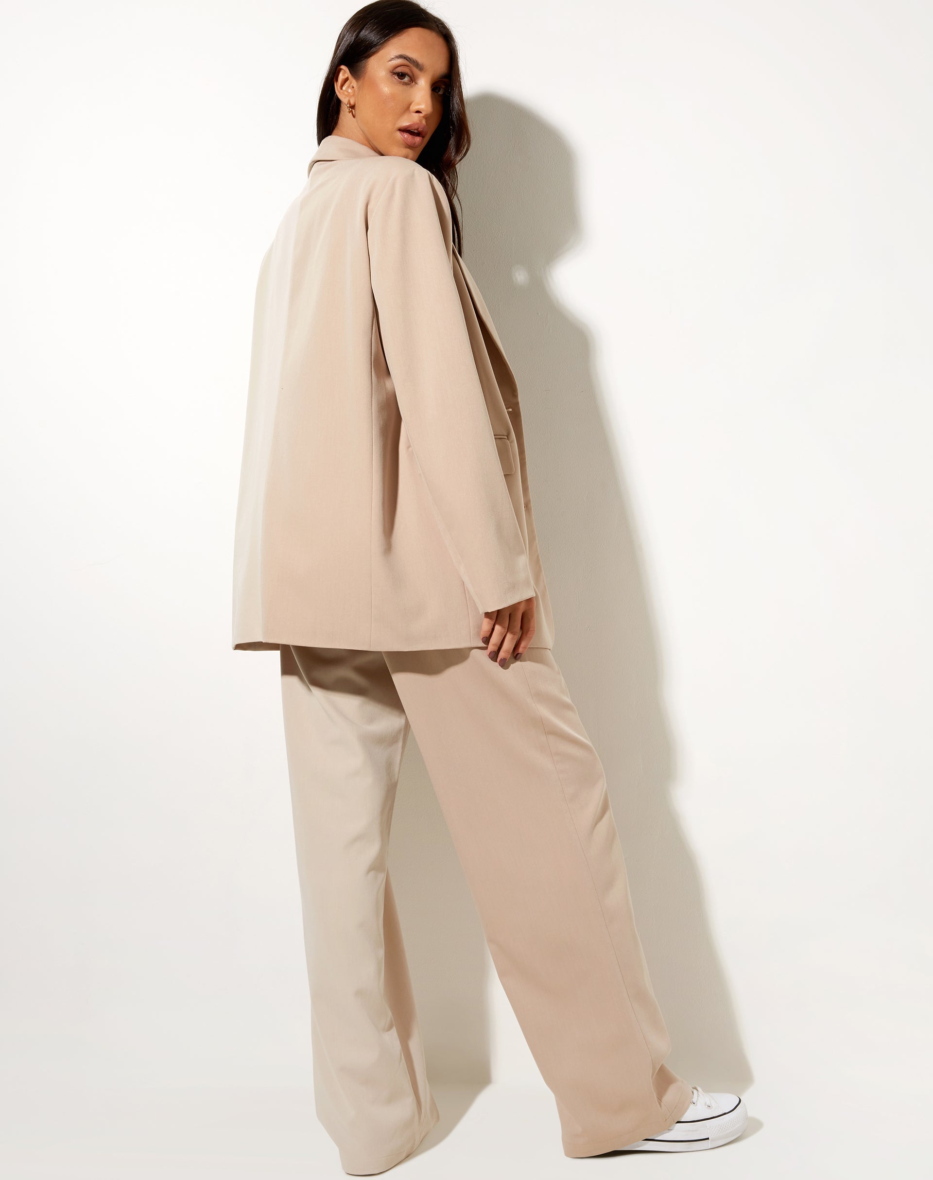 Image of Maiwa Blazer in kontrastierendem Tan und Beige