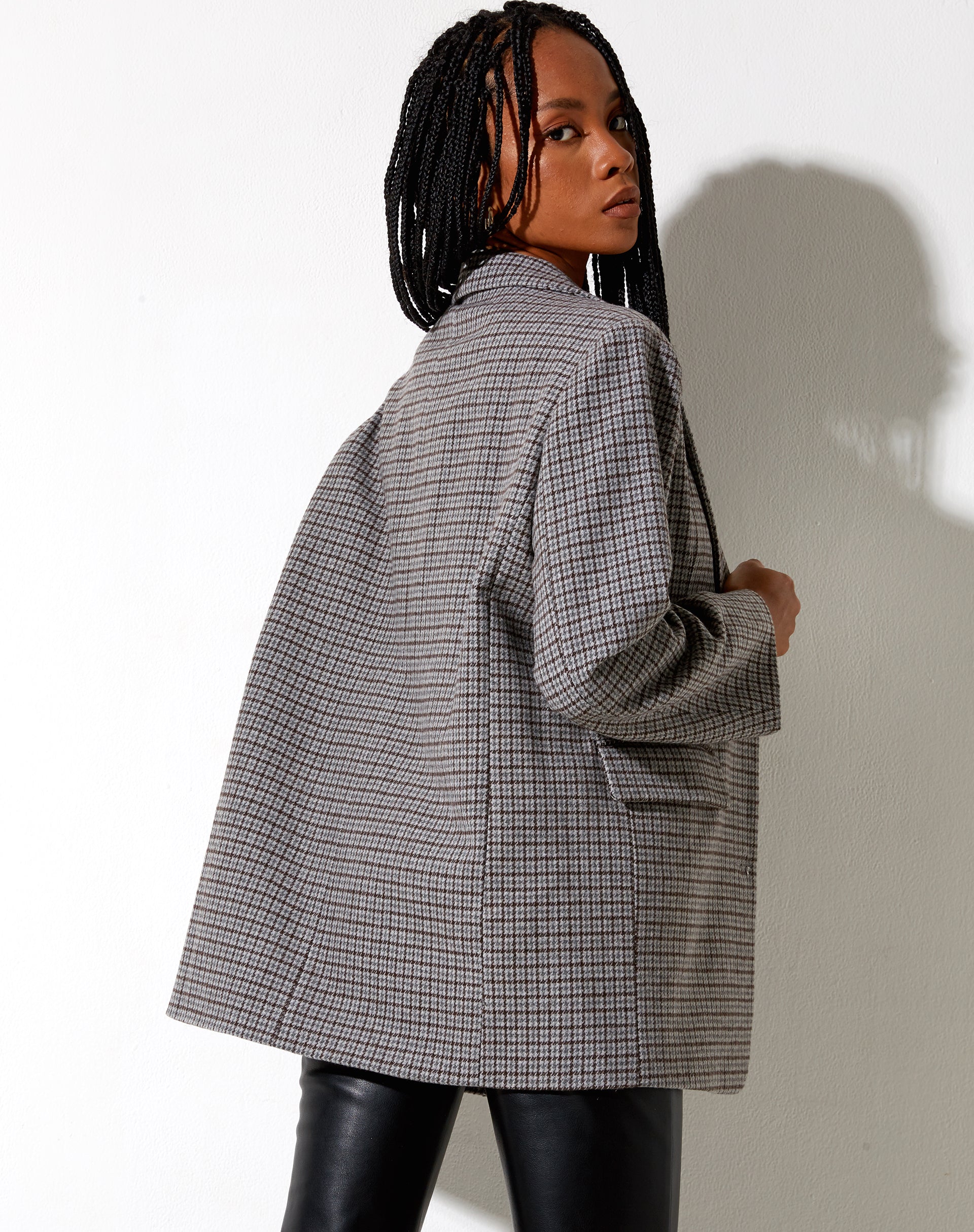 Image of Maiwa Blazer aus Wolle Grau und Schwarz
