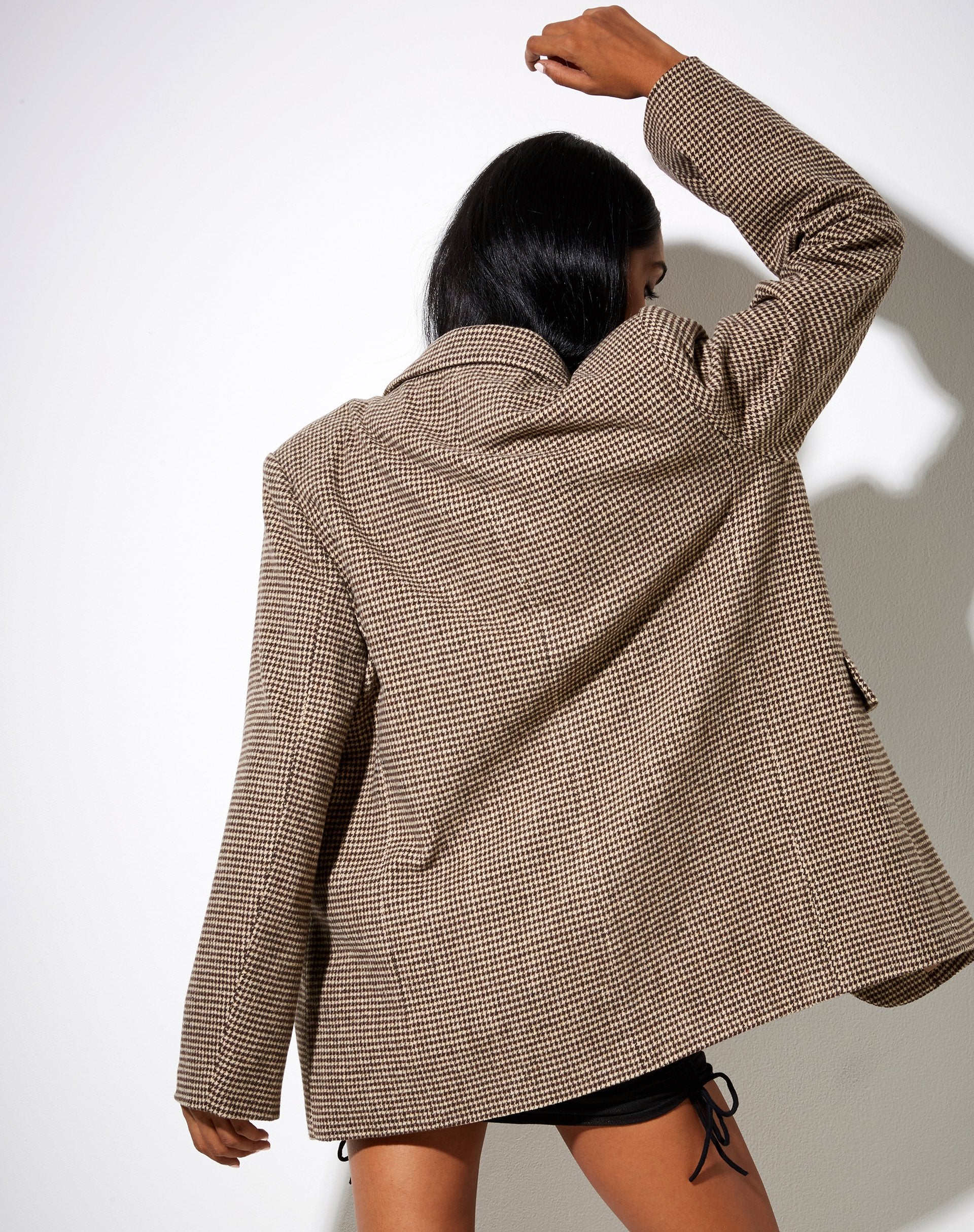 Image von Maiwa Blazer in Hahnentritt Braun