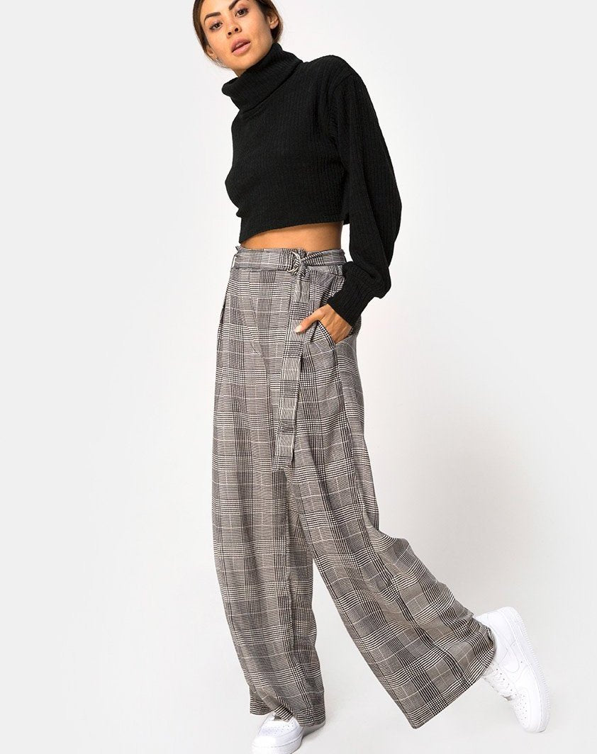 Image of Majustie Hochtaillierte Hose in Charles Check Grau