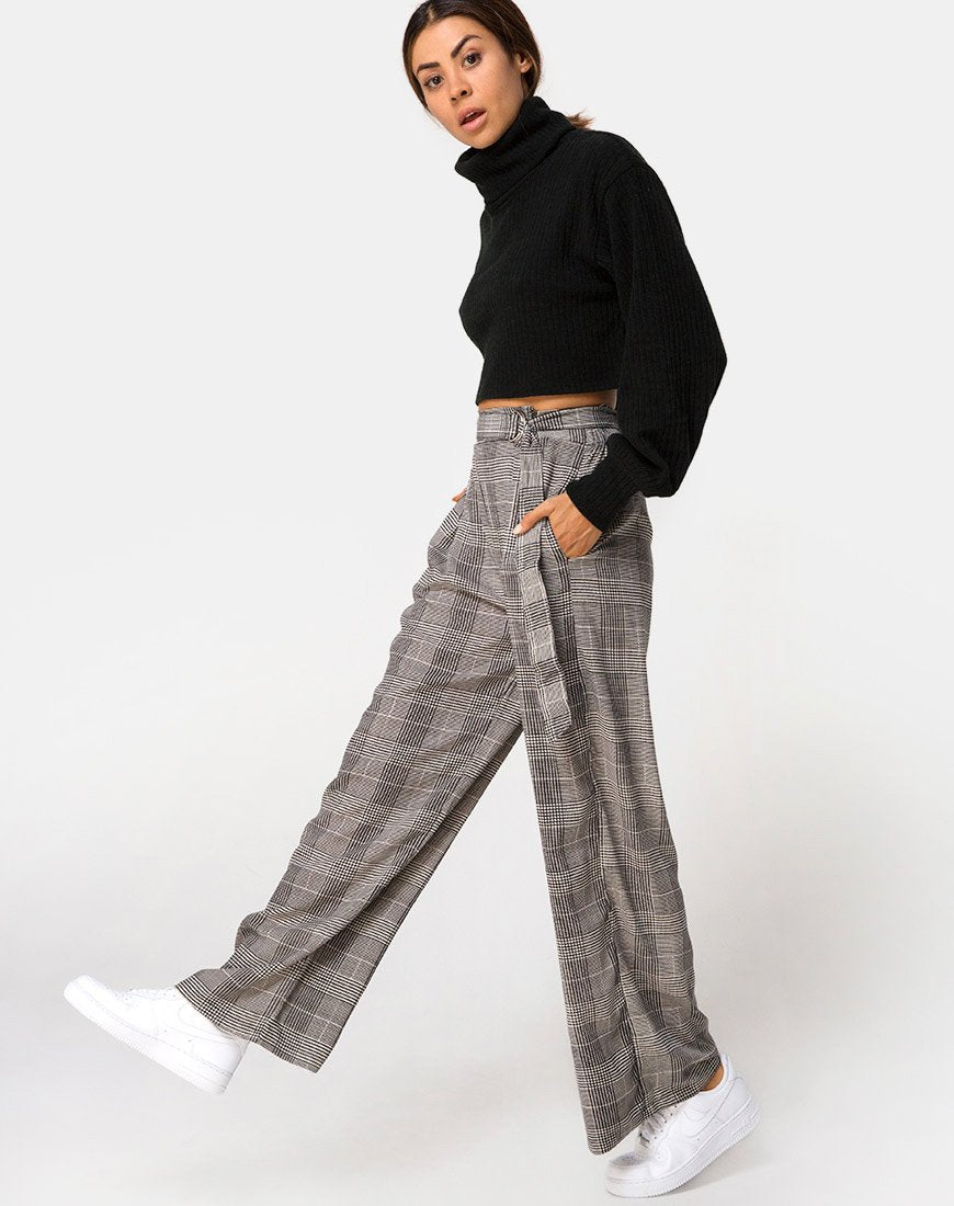 Image of Majustie Hochtaillierte Hose in Charles Check Grau