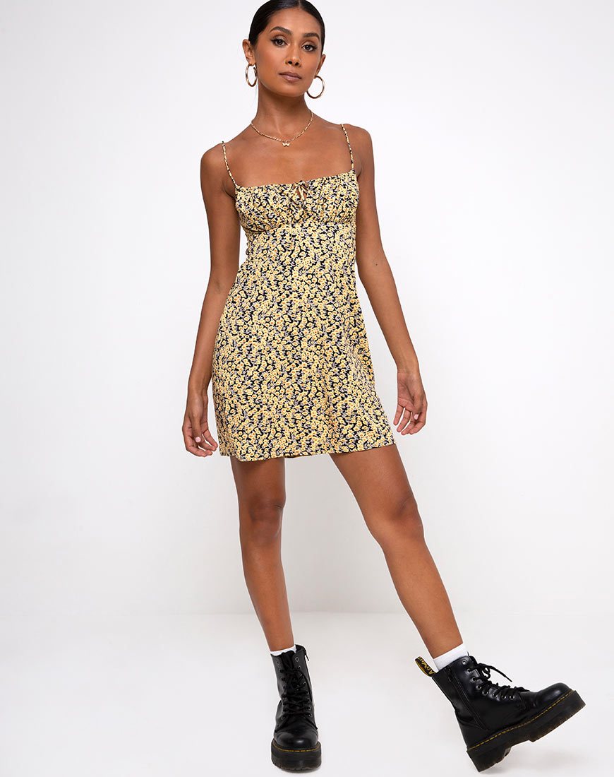 Bild von Mala Slip Dress in Mini Bloom Gelb