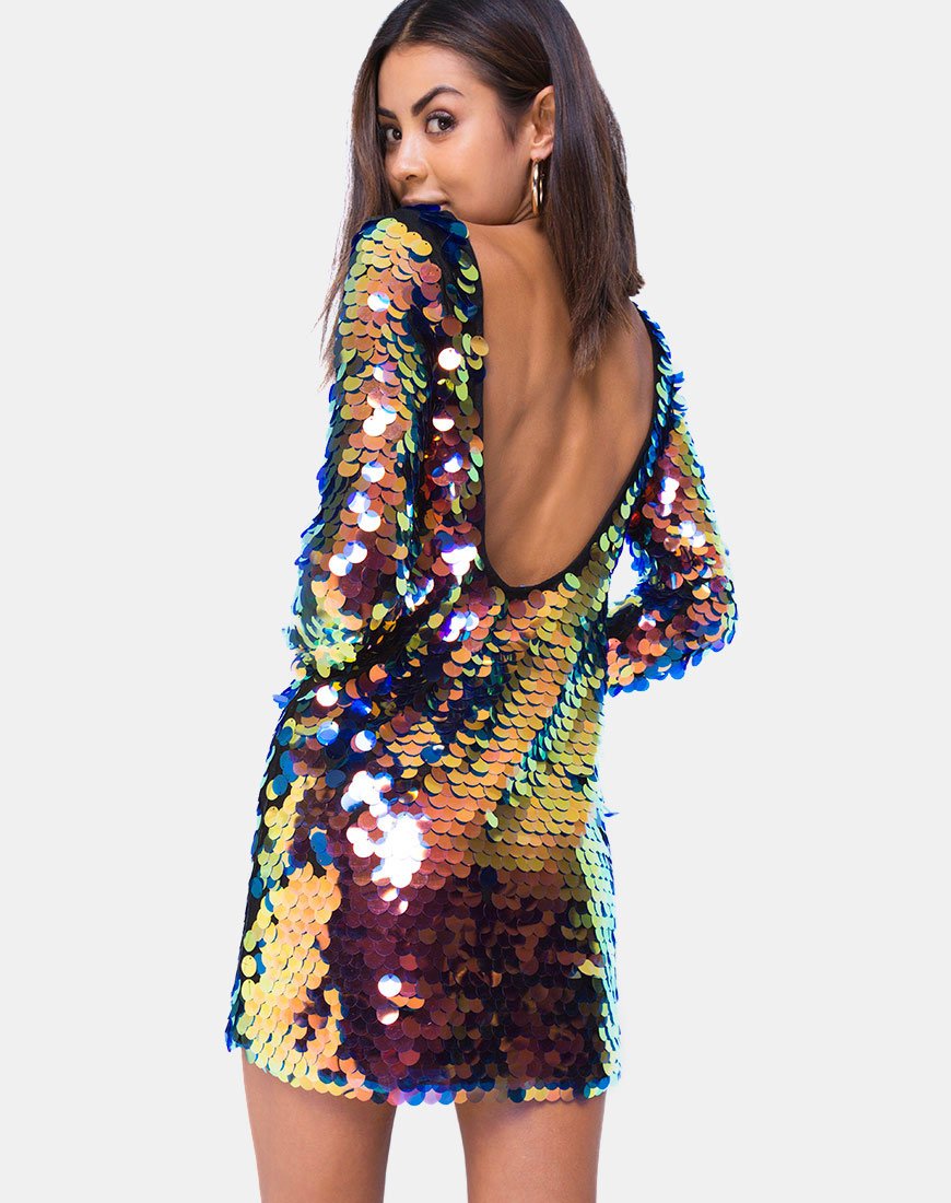 Malia Minikleid aus Drachenfrucht-Pailletten