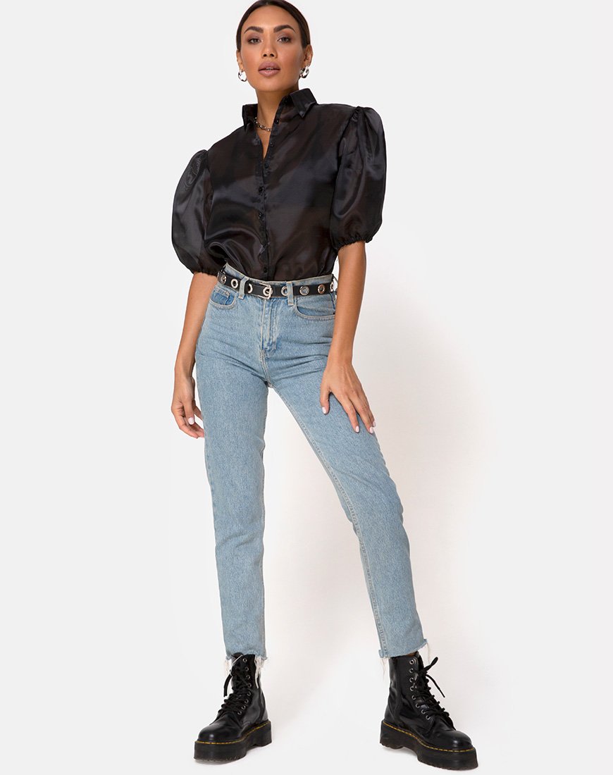 Image of Maloney Bluse aus Organza Schwarz