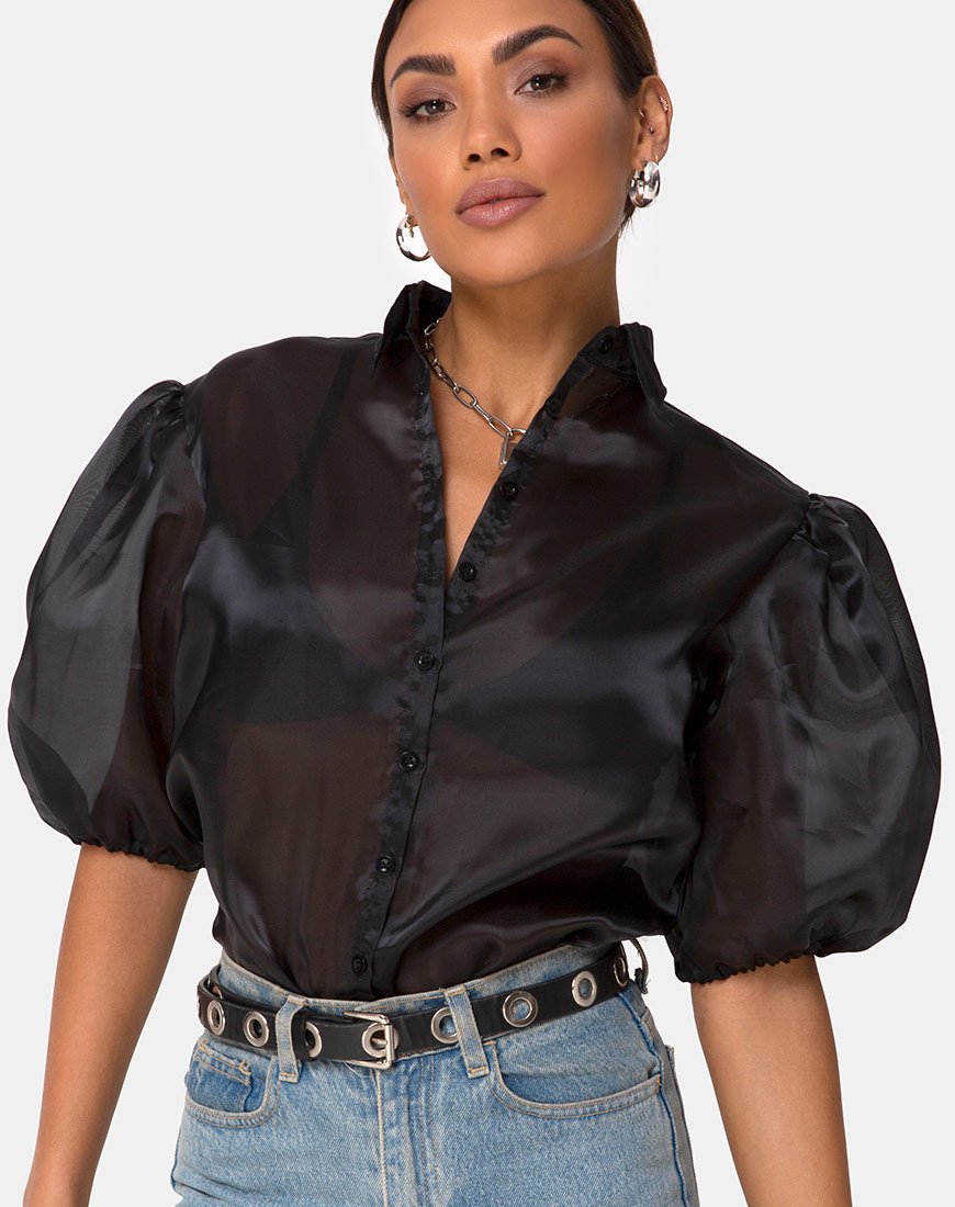 Maloney Bluse aus Organza Schwarz