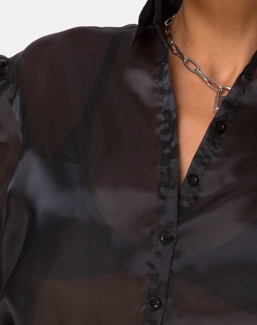 Image of Maloney Bluse aus Organza Schwarz