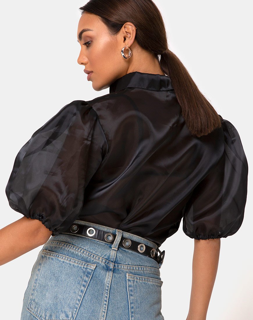 Maloney Bluse aus Organza Schwarz
